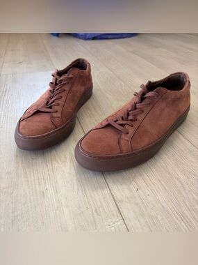 Common Projects Low-Top Suede Sneakers in Wine Red